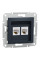 Розетка комп'ютерна, RJ45, кат.5е, UTP, подвійна, Антрацит, Asfora, EPH4400171