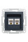 Розетка комп'ютерна, RJ45, кат.5е, UTP, подвійна, Антрацит, Asfora, EPH4400171