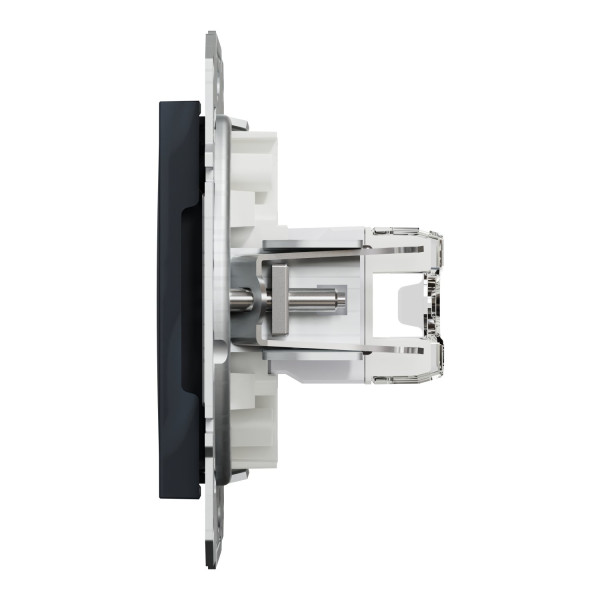 Розетка комп'ютерна, RJ45, кат.5е, UTP, подвійна, Антрацит, Asfora, EPH4400171