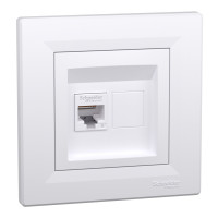 Розетка комп'ютерна, RJ45, кат.6, UTP, Біла, Asfora EPH4700121