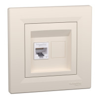 Розетка комп'ютерна, RJ45, кат.6, UTP, Кремова, Asfora EPH4700123