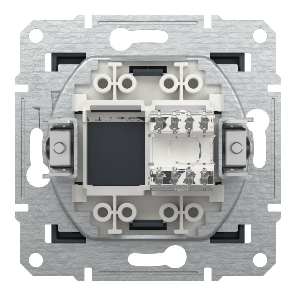 Розетка комп'ютерна, RJ45, кат.6, UTP, Антрацит, Asfora, EPH4700171
