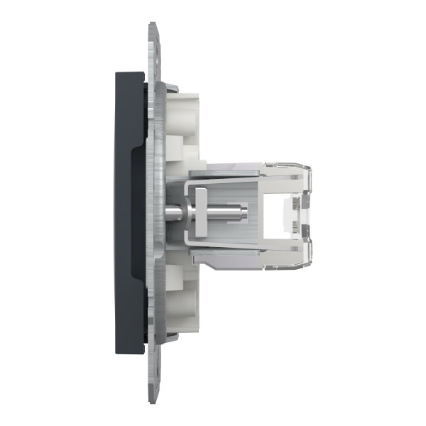 Розетка комп'ютерна, RJ45, кат.6, UTP, Антрацит, Asfora, EPH4700171