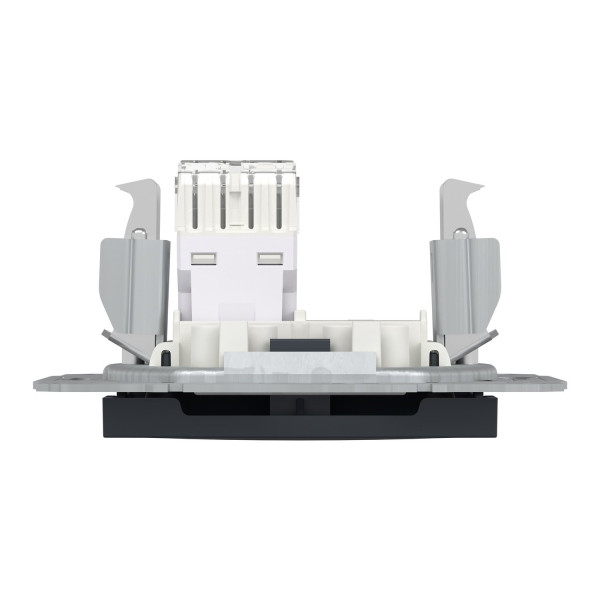 Розетка комп'ютерна, RJ45, кат.6, UTP, Антрацит, Asfora, EPH4700171