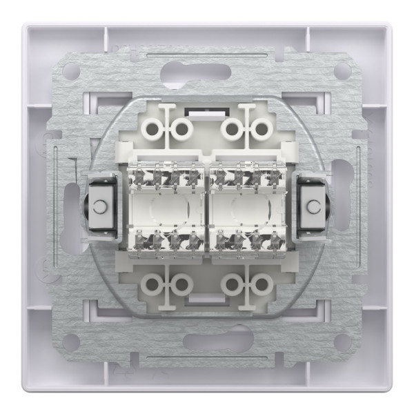 Розетка комп'ютерна, RJ45, кат.6, UTP, подвійна, Біла, Asfora EPH4800121