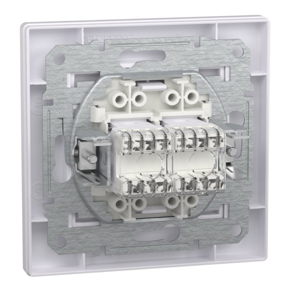 Розетка комп'ютерна, RJ45, кат.6, UTP, подвійна, Біла, Asfora EPH4800121