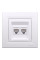 Розетка комп'ютерна, RJ45, кат.6, UTP, подвійна, Біла, Asfora EPH4800121