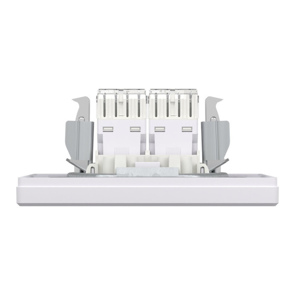 Розетка комп'ютерна, RJ45, кат.6, UTP, подвійна, Біла, Asfora EPH4800121