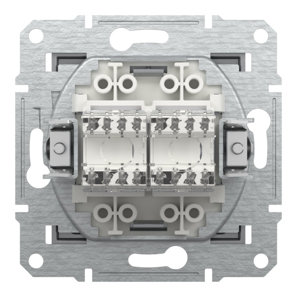Розетка комп'ютерна, RJ45, кат.6, UTP, подвійна, Сталь, Asfora, EPH4800162