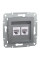 Розетка комп'ютерна, RJ45, кат.6, UTP, подвійна, Сталь, Asfora, EPH4800162