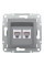 Розетка комп'ютерна, RJ45, кат.6, UTP, подвійна, Сталь, Asfora, EPH4800162