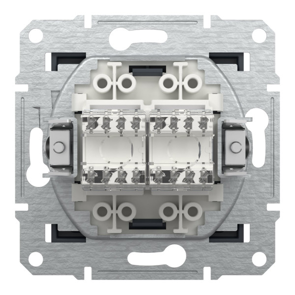 Розетка комп'ютерна, RJ45, кат.6, UTP, подвійна, Антрацит, Asfora, EPH4800171