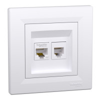 РОЗЕТКА КОМП'ЮТЕРНА RJ45 КАТ. 5Е І ТЕЛЕФОННА РОЗЕТКА RJ12 БІЛА ASFORA, EPH4900121