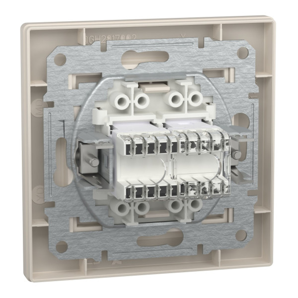 РОЗЕТКА КОМП'ЮТЕРНА RJ45 КАТ. 5Е І ТЕЛЕФОННА РОЗЕТКА RJ12 КРЕМ ASFORA, EPH4900123