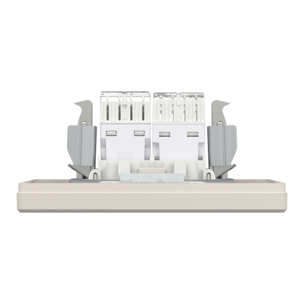 РОЗЕТКА КОМП'ЮТЕРНА RJ45 КАТ. 5Е І ТЕЛЕФОННА РОЗЕТКА RJ12 КРЕМ ASFORA, EPH4900123