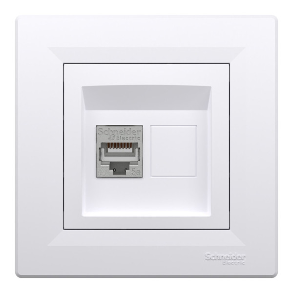 Розетка комп'ютерна, RJ45, кат.5е, STP, Біла, Asfora EPH5000121