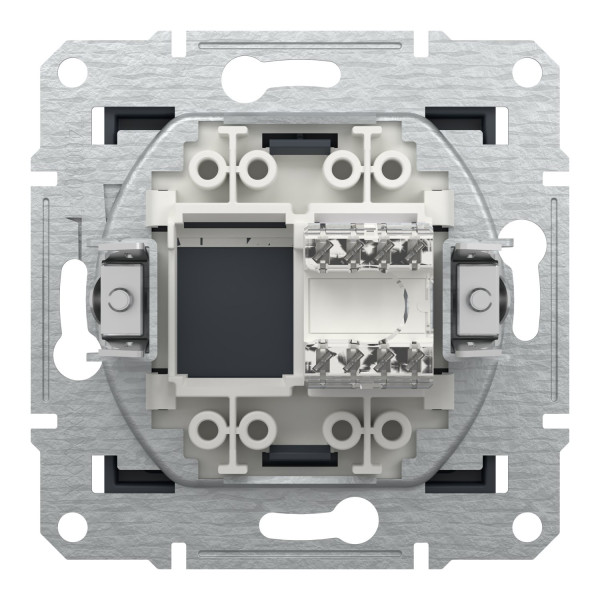 Розетка комп'ютерна, RJ45, кат.5е, STP, Антрацит, Asfora, EPH5000171