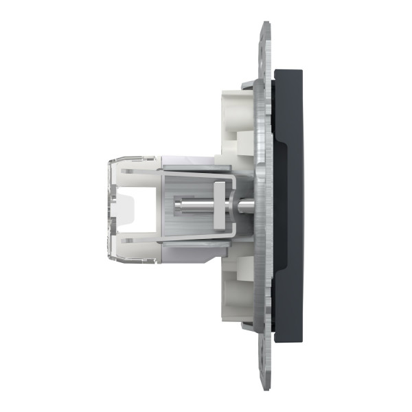 Розетка комп'ютерна, RJ45, кат.5е, STP, Антрацит, Asfora, EPH5000171