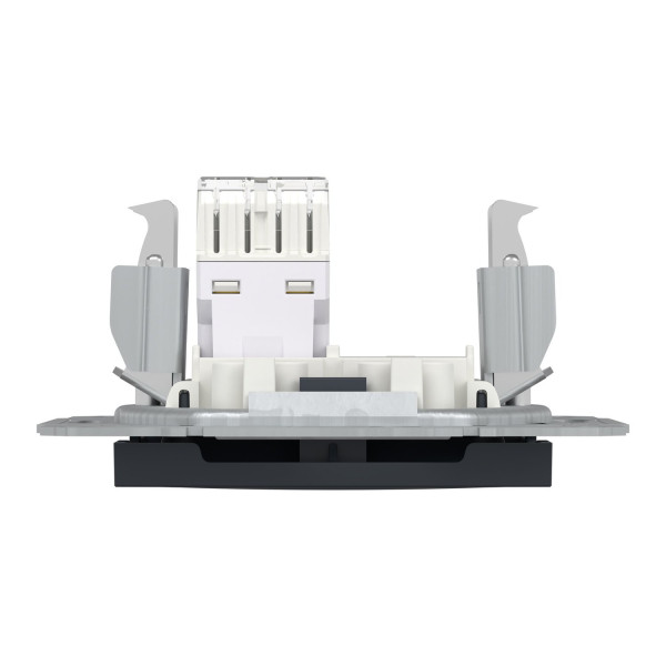 Розетка комп'ютерна, RJ45, кат.5е, STP, Антрацит, Asfora, EPH5000171