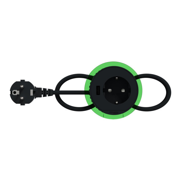 Розетка в стіл 220в з USB тип А, антрацит, Schneider Electric INS44005