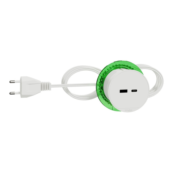 Розетка USB для зарядки в стіл, белий, Schneider Electric INS44008