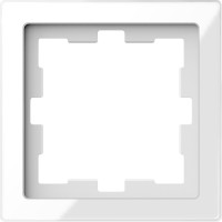 Рамка 1 постова, Білий кристал, скло, D-Life Merten MTN4010-6520