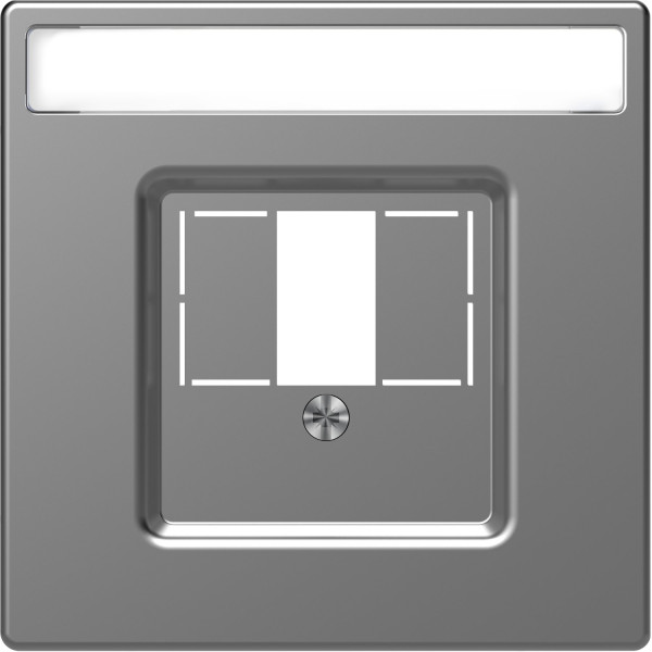 Центральна плата до TAE/Audio/USB з полем для надпису, Нержавіючая сталь, пластик, D-Life Merten MTN4250-6036