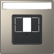 Центральна плата до TAE/Audio/USB з полем для надпису, Нікель, метал, D-Life Merten MTN4250-6050