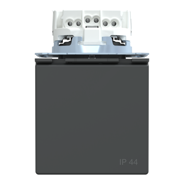 Розетка силова IP44 з кришкою 2К+З, 16А, 250В, безгвинт.затиск, зі шторками, Антрацит, пластик, D-Life Merten MTN2314-6034