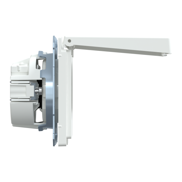 Розетка силова IP44 з кришкою 2К+З, 16А, 250В, безгвинт.затиск, зі шторками, Білий лотос, пластик, D-Life Merten MTN2314-6035
