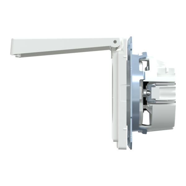Розетка силова IP44 з кришкою 2К+З, 16А, 250В, безгвинт.затиск, зі шторками, Білий лотос, пластик, D-Life Merten MTN2314-6035