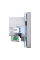 Розетка силова 2К+З, 16А, з USB 2.4A, тип А+А, гвинт.затиск, шторки, Нержавіюча сталь, пластик, D-Life Merten MTN2366-6036