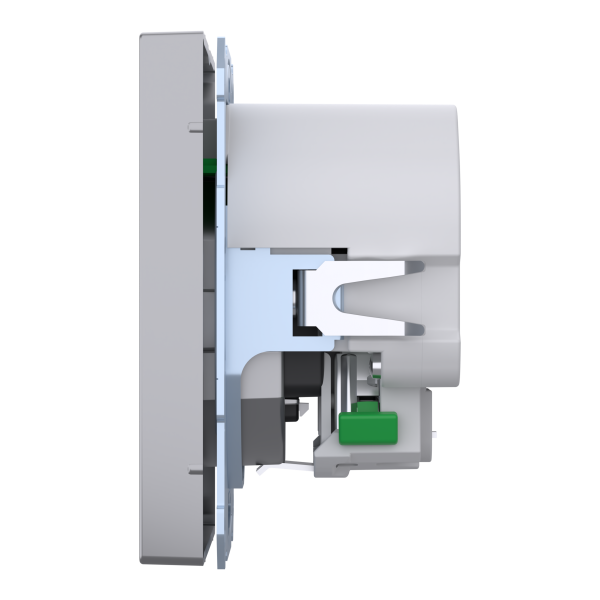 Розетка силова 2К+З, 16А, з USB 3A, тип А+C, гвинт.затиск, шторки, Нержавіюча сталь, пластик, D-Life Merten MTN2367-6036