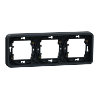 Рамка тримісна горизонтальна, IP55, чорна, Mureva Styl MUR34109