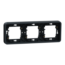 Рамка тримісна горизонтальна, IP55, чорна, Mureva Styl MUR34109