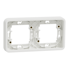 Рамка двомісна, IP55, горизонтальна, біла, Mureva Styl MUR39101