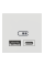 Розетка USB 2.0 зарядна подвійна, 2.4А, A+C, 2 модуля, білий, Unica NEW NU301818