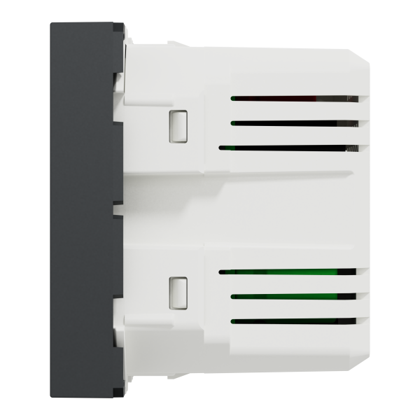 Розетка USB 2.0 зарядна подвійна, 2.4А, A+C, 2 модуля, антрацит, Unica NEW NU301854