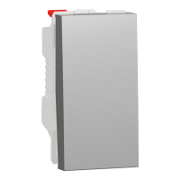Вимикач кнопковий, 10А, 1 модуль, алюміній, Unica NEW NU310630
