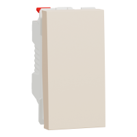 Вимикач кнопковий, 10А, 1 модуль, бежевий, Unica NEW NU310644