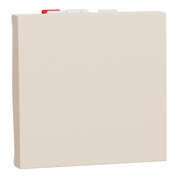 Вимикач кнопковий, 10А, 2 модуля, бежевий, Unica NEW NU320644