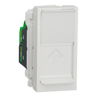 Розетка комп'ютерна RJ45, одинарна, кат.5e UTP, 1 модуль, білий, Unica NEW NU341018