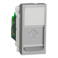 Розетка комп'ютерна RJ45, одинарна, кат.5e UTP, 1 модуль, алюміній, Unica NEW NU341030
