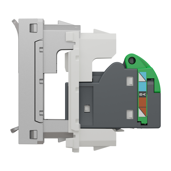 Розетка комп'ютерна RJ45, одинарна, кат.5e UTP, 1 модуль, алюміній, Unica NEW NU341030