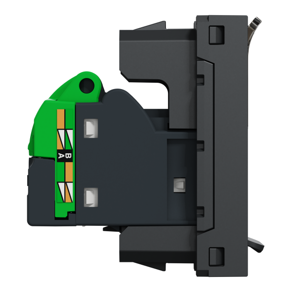 Розетка комп'ютерна RJ45, одинарна, кат.5e UTP, 1 модуль, антрацит, Unica NEW NU341054