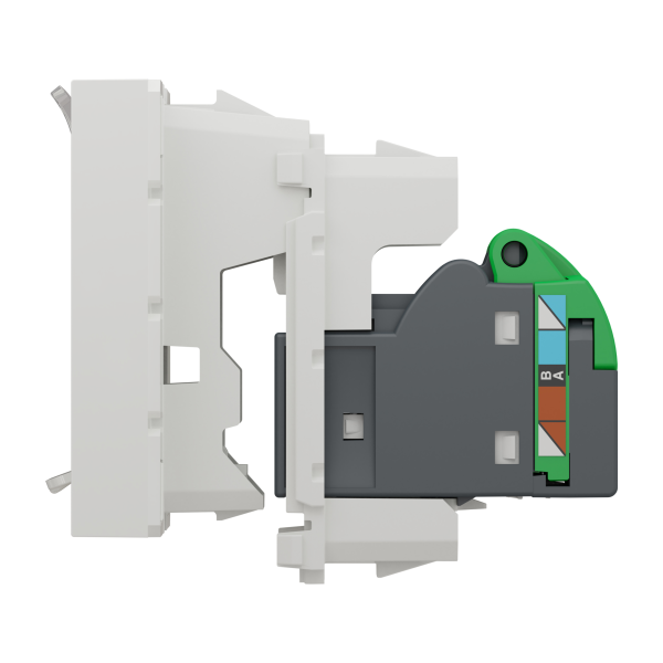 Розетка комп'ютерна RJ45, одинарна, кат.5e UTP, 2 модуля, білий, Unica NEW NU341118