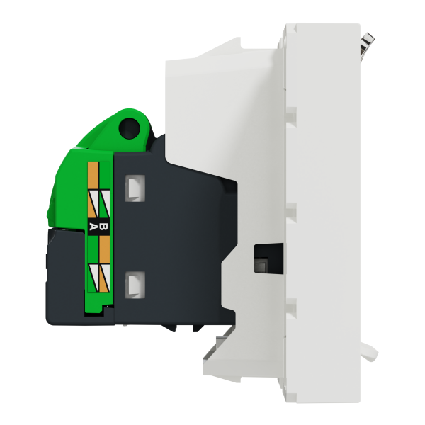 Розетка комп'ютерна RJ45, одинарна, кат.5e STP, 2 модуля, білий, Unica NEW NU341318