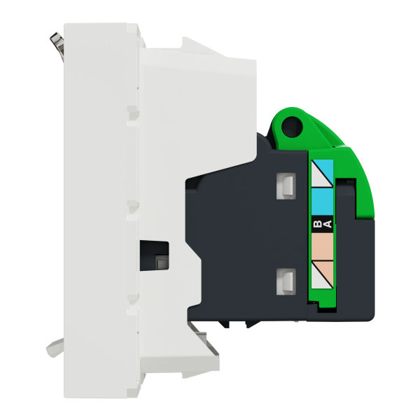 Розетка комп'ютерна RJ45, одинарна, кат.5e STP, 2 модуля, білий, Unica NEW NU341318