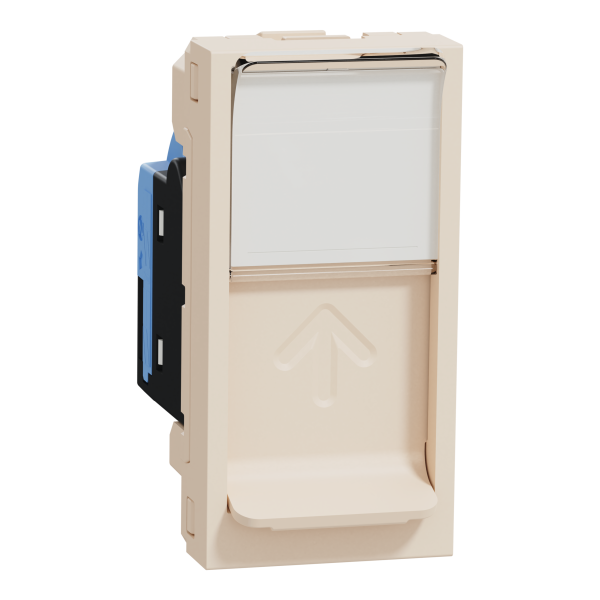Розетка комп'ютерна RJ45, одинарна, кат.6 UTP, 1 модуль, бежевий, Unica NEW NU341444