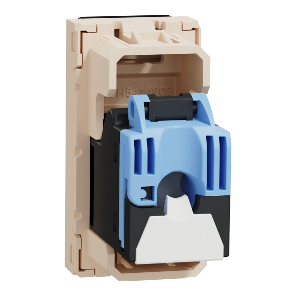 Розетка комп'ютерна RJ45, одинарна, кат.6 UTP, 1 модуль, бежевий, Unica NEW NU341444